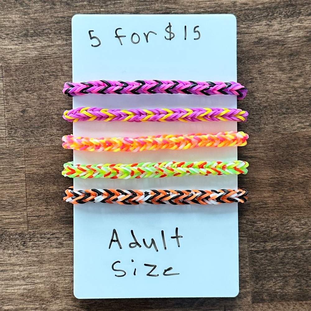 Rubber band bracelets - designed and made by my kids - bracelet sets/bundles